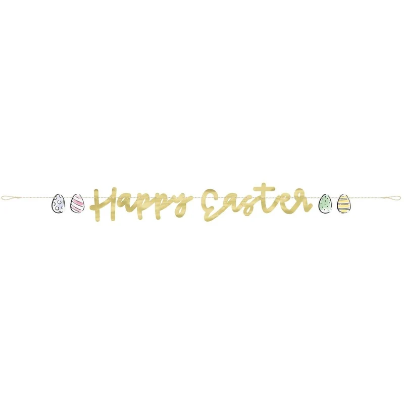 Dainty Easter "Happy Easter" Banner, 1 Count