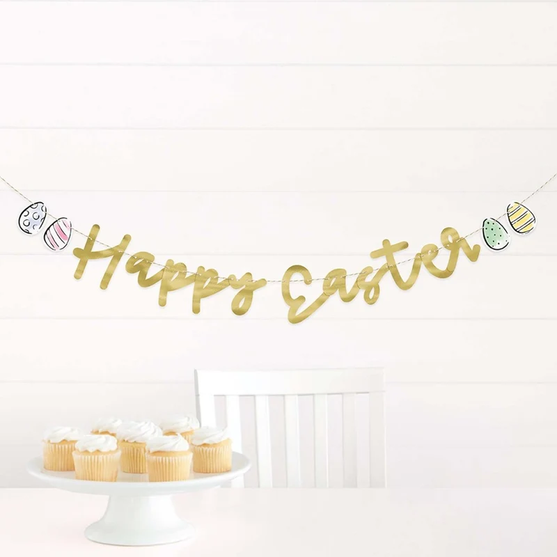 Dainty Easter "Happy Easter" Banner, 1 Count