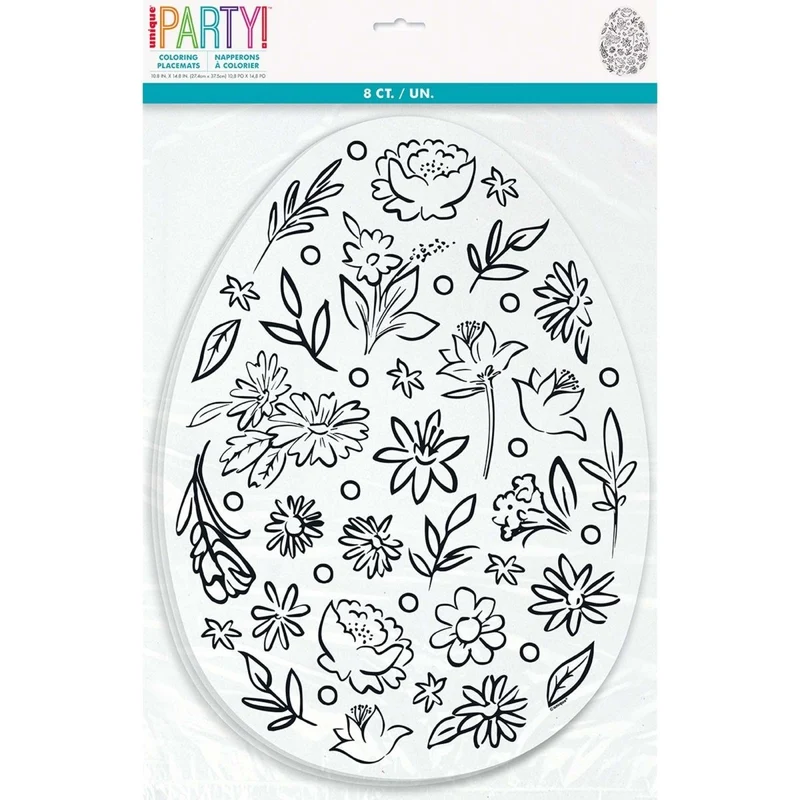 Dainty Easter Coloring Placemats, 8 Count