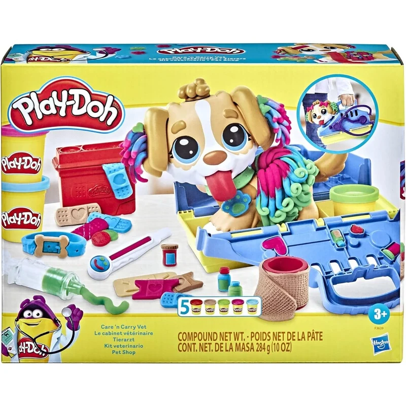 Play-Doh Care 'n Carry Vet Playset with Toy Dog, 1 Count