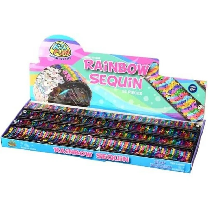 Rainbow Sequin Slap Bracelet, 1 Count