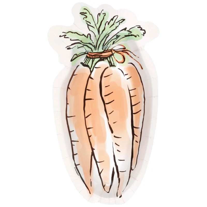 Dainty Easter Large Carrot Shaped Plates, 8 Count