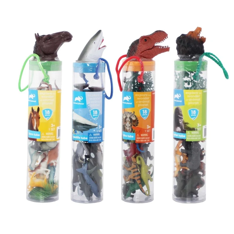 Animal Planet Animal Figurine Tube, Assortment, 18 Count