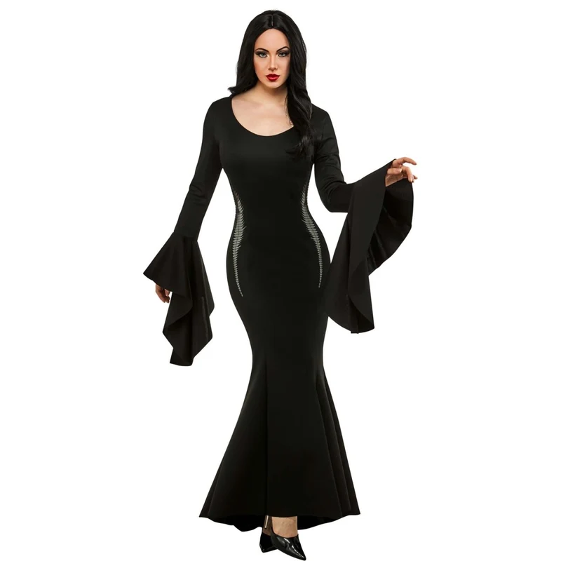 Wednesday Morticia Addams Costume for Adults, Black Dress