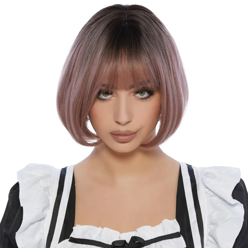 Machi Pink Short Bob Wig for Adults