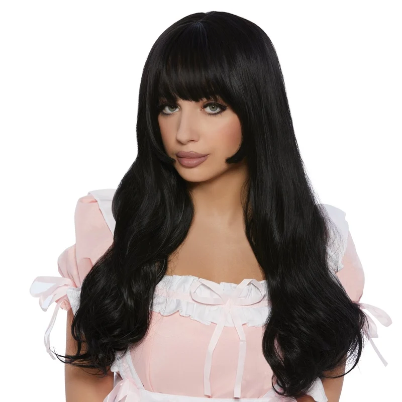 Lina Black Wavy Long Wig for Adults
