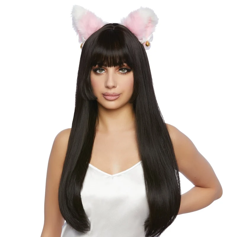 Hitoha Black Long Wig for Adults