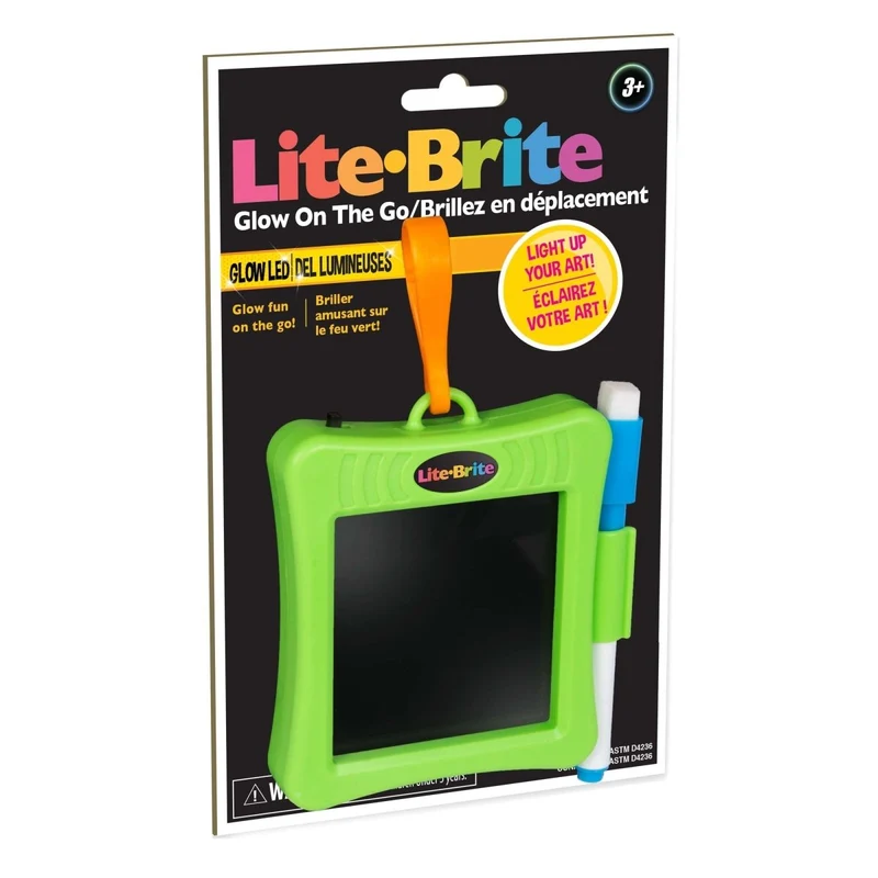 Lite Brite Keychain Glow Tablet, Green, 1 Count