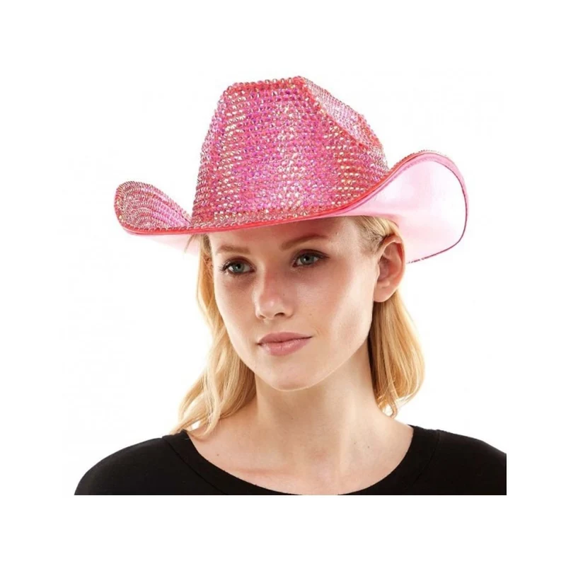 Pink Rhinestone Cowboy Hat for Adults