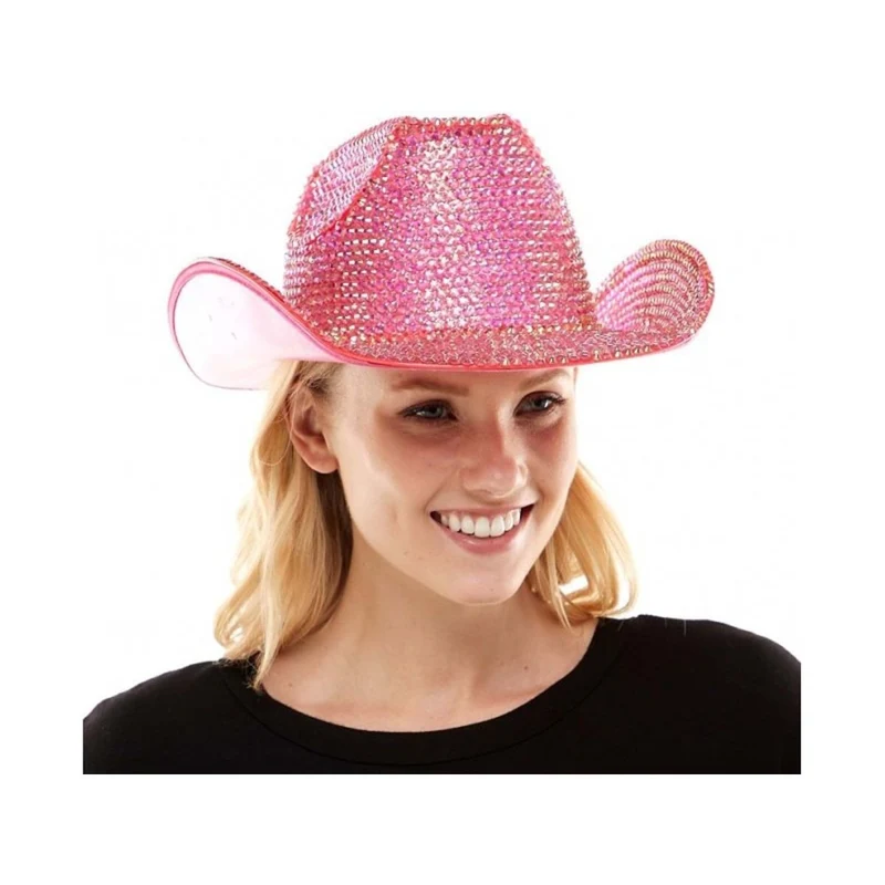 Pink Rhinestone Cowboy Hat for Adults