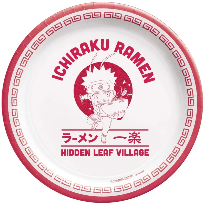 Naruto Birthday Small Round Dessert Paper Plates, 7 Inches, 8 Count