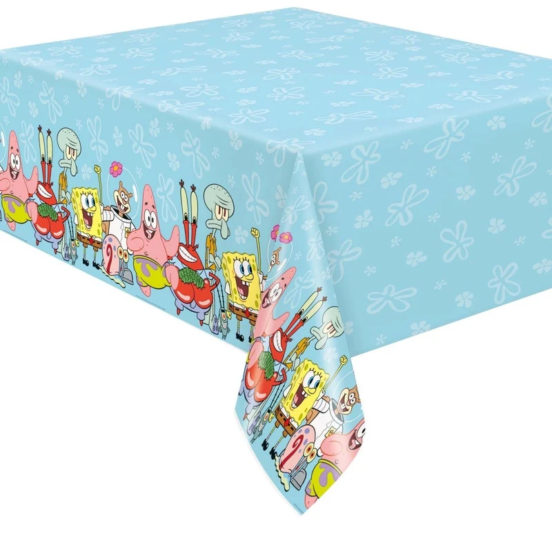 SpongeBob SquarePants Rectangular Plastic Table Cover, 54 x 84 Inches, 1 Count