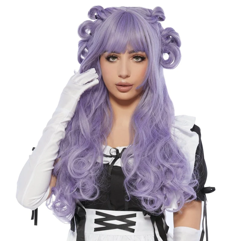 Zyunko Purple Wavy Long Wig for Adults