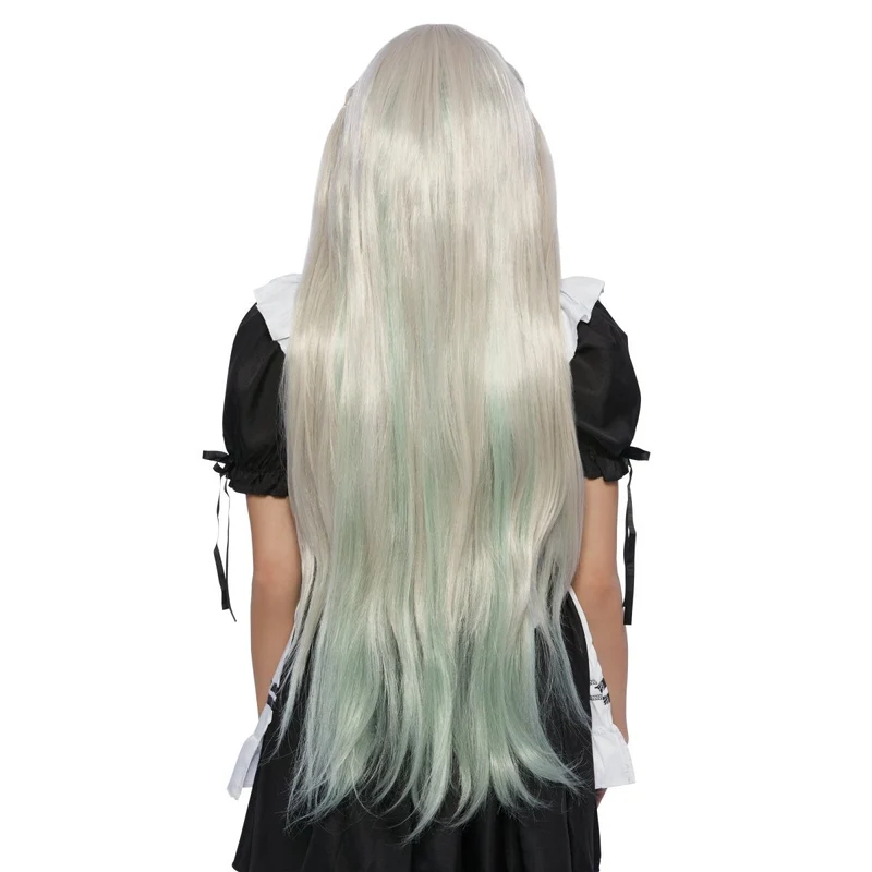 Yakumo Grey and Green Long Wig for Adults