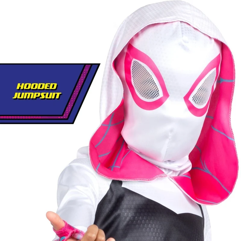 Marvel Spider-Gwen Costume for Kids, Hooded Jumpsuit