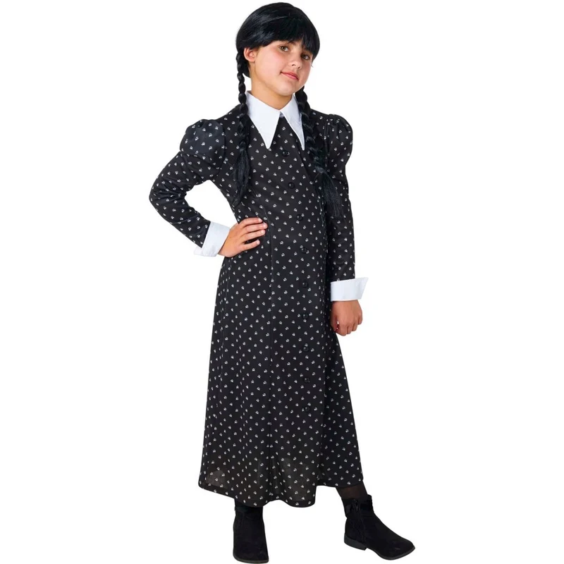 The Addams Family Wednesday Costume for Kids, Black Dress