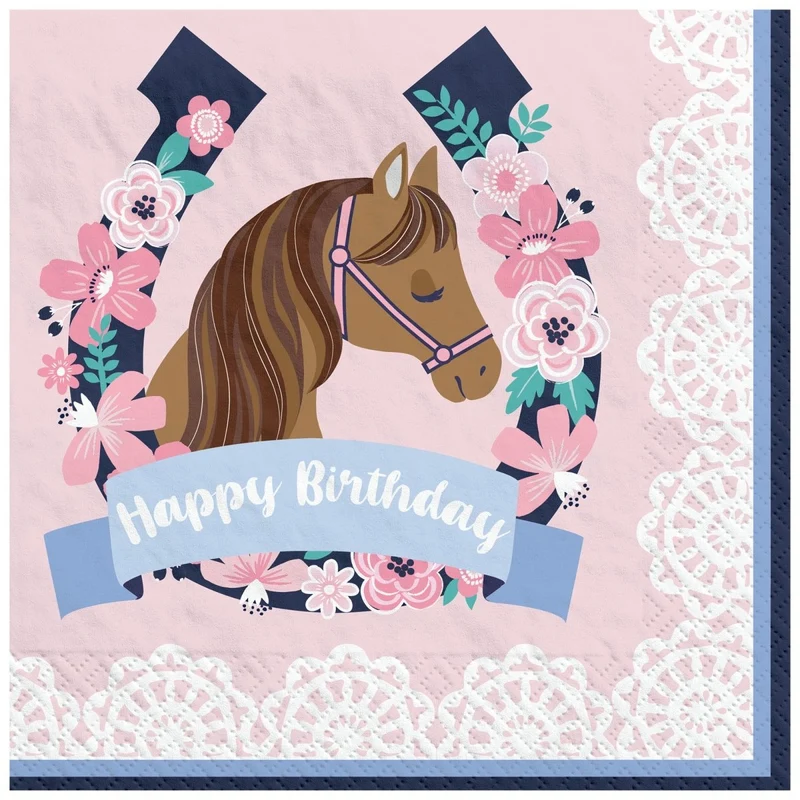 Saddle Up Birthday Large Lunch Napkins, 16 Count