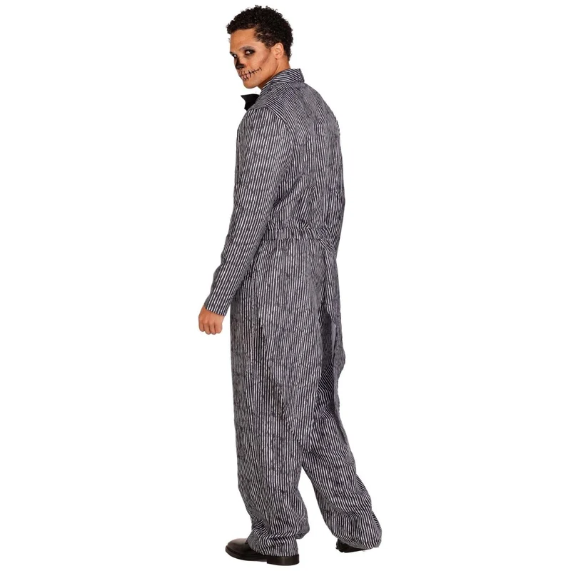 Pinstriped Tux Jumpsuit Costume for Adults