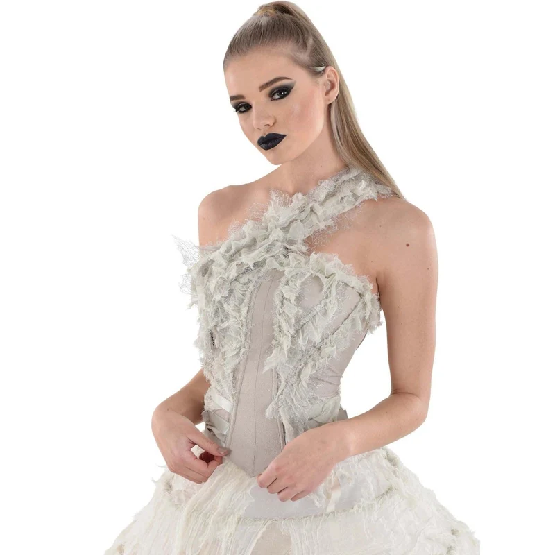 White Haunted Bony Corset Top for Adults