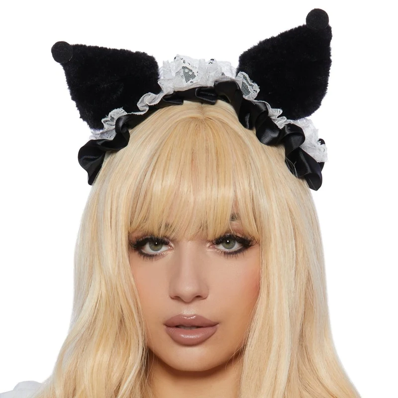 Black and White Ears Headband for Adults