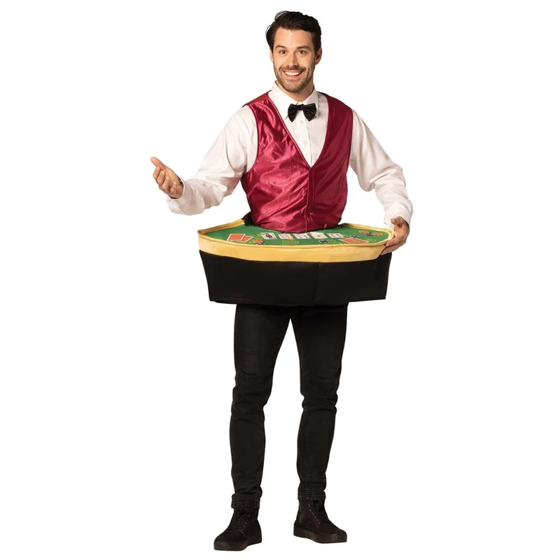 Poker Dealer with Table Costume for Adults