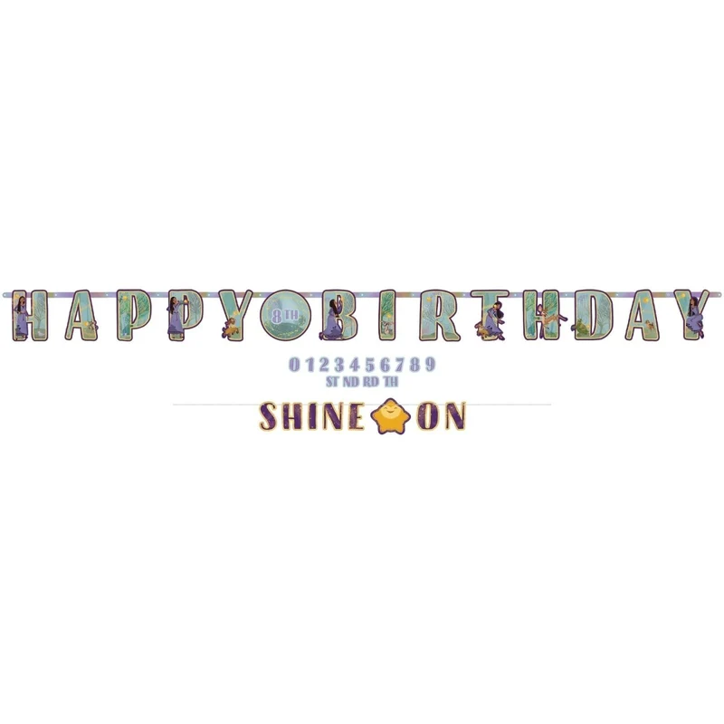 Disney Wish Birthday Jumbo Add-an-Age Happy Birthday Letter Paper Banner, 1 Count