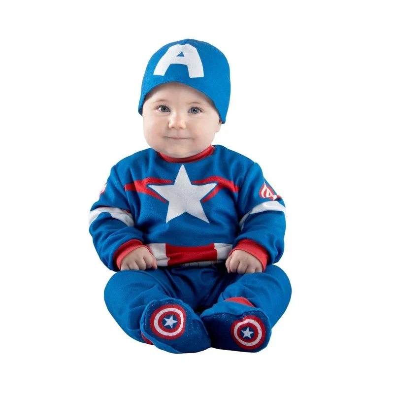 Marvel Captain America Costume for Babies, Blue Jumpsuit