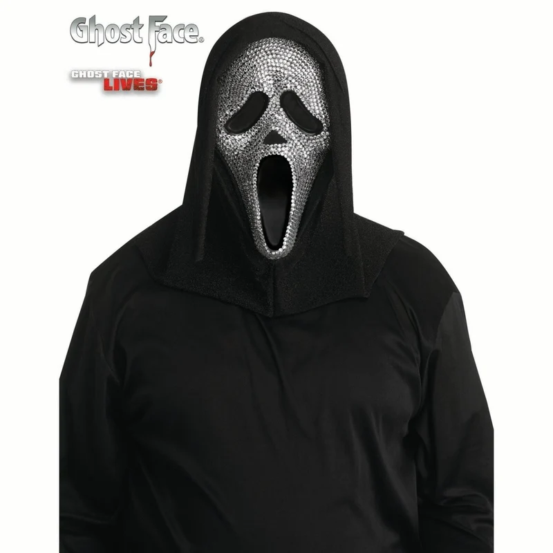 Scream Ghost Face Rhinestone Mask for Adults