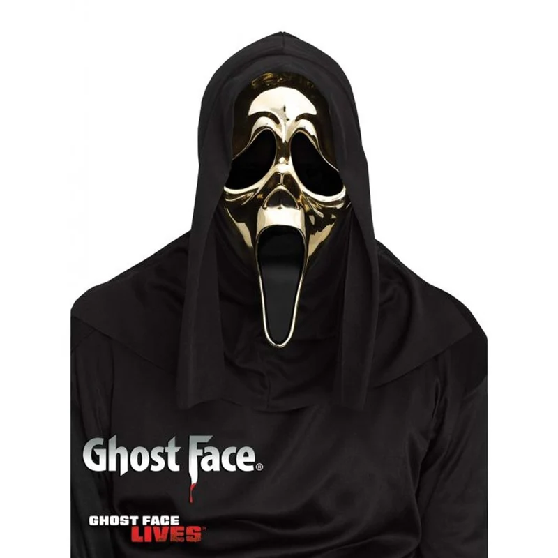 Scream Ghost Face Mask for Adults, Gold Chrome