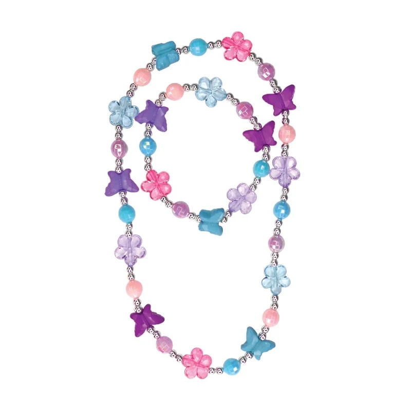 Butterfly Flutter Necklace and Bracelet Set for Kids