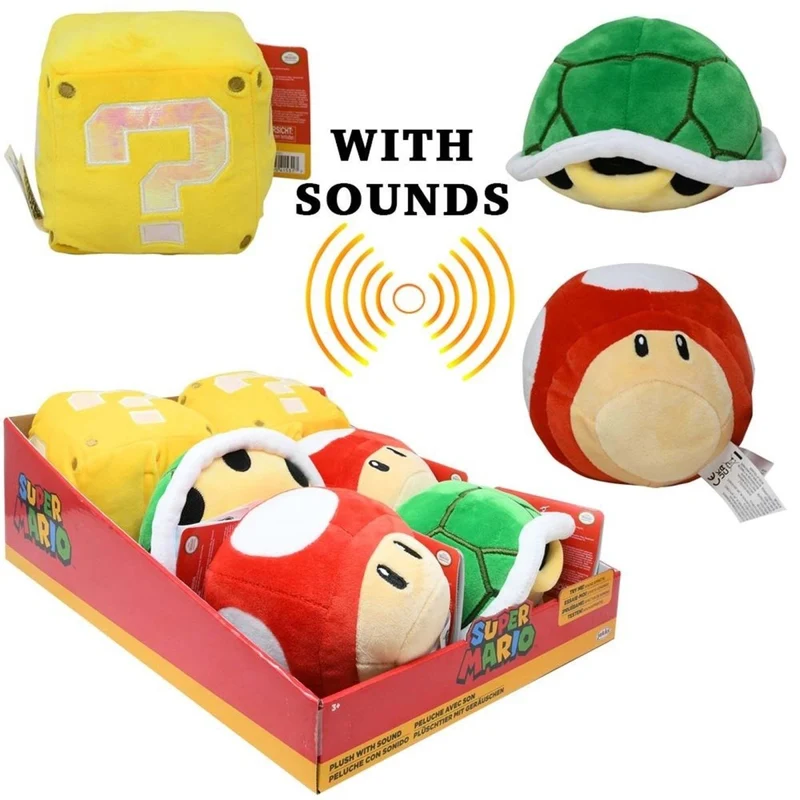 Super Mario Bros Plush with Sounds Effect, Assortment, 1 Count