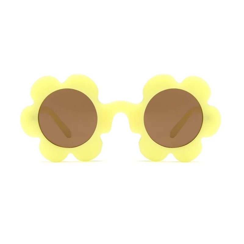 Yellow Daisy Shape Sunglasses for Adults