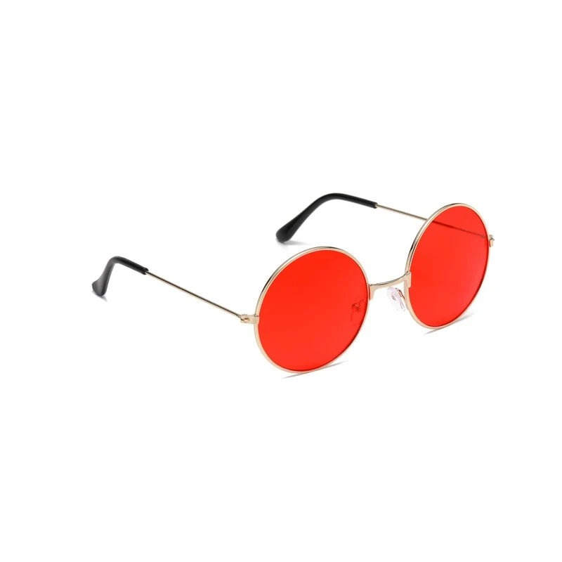 Red Hippie Round Glasses for Adults