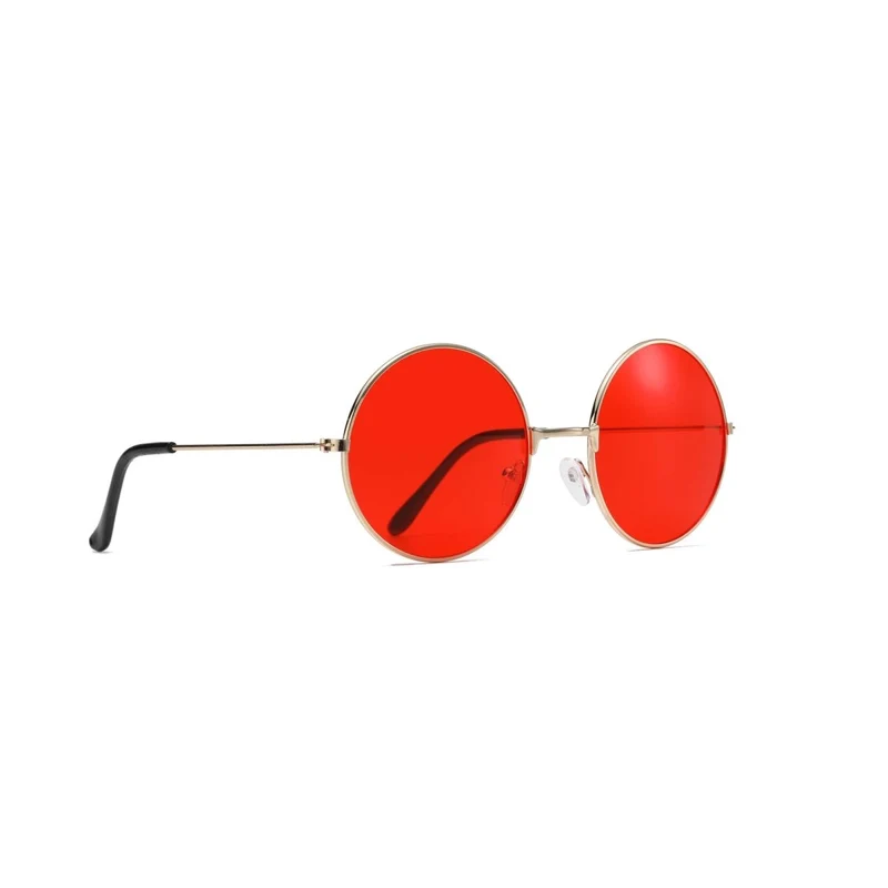 Red Hippie Round Glasses for Adults