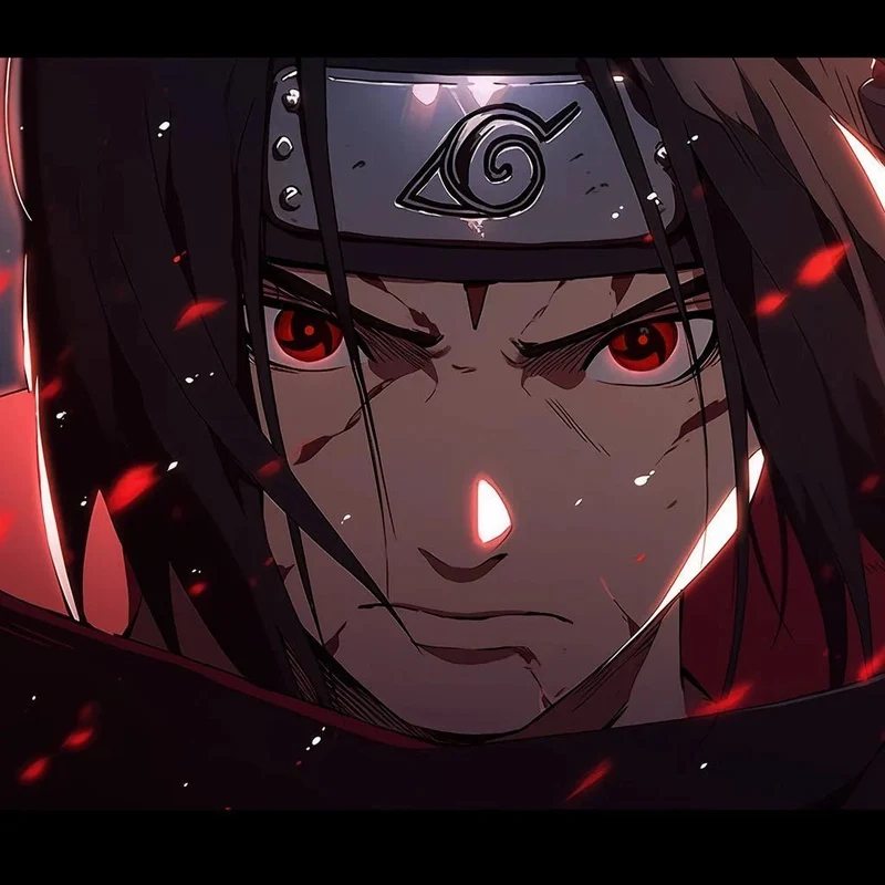 PRIMAL® Itachi Uchiha Mangekyou Sharingan - Red Cosplay Coloured Contact Lenses, 3 Month Usage
