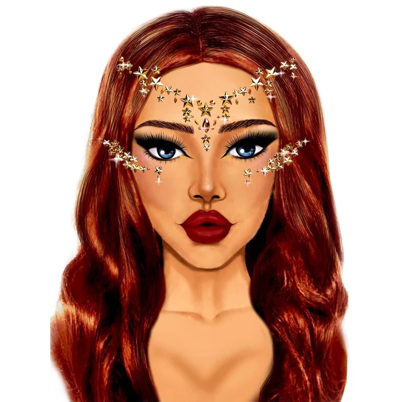 Star Face Jewels, 1 Count