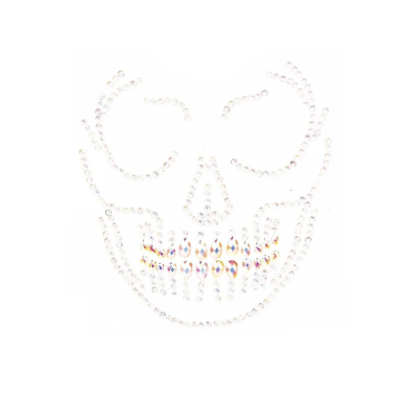 Glow-in-the-Dark Skull Adhesive Face Jewels, 1 Count