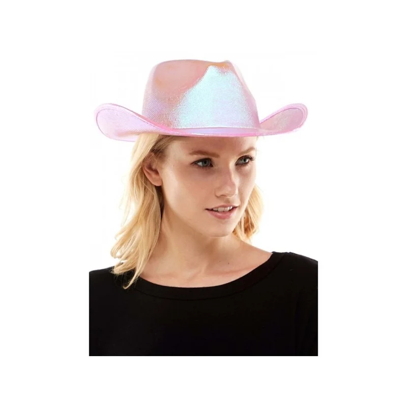Iridescent Pink Cowboy Hat for Adults