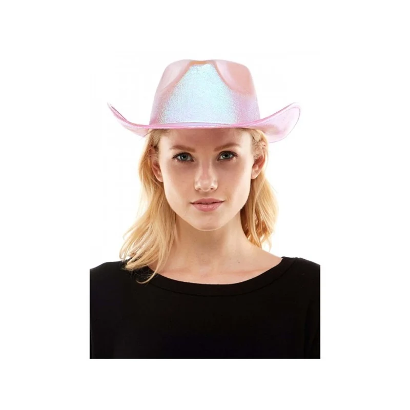 Iridescent Pink Cowboy Hat for Adults