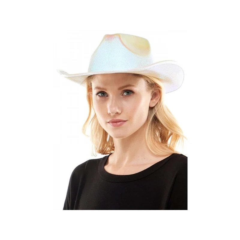 Iridescent White Cowboy Hat for Adults
