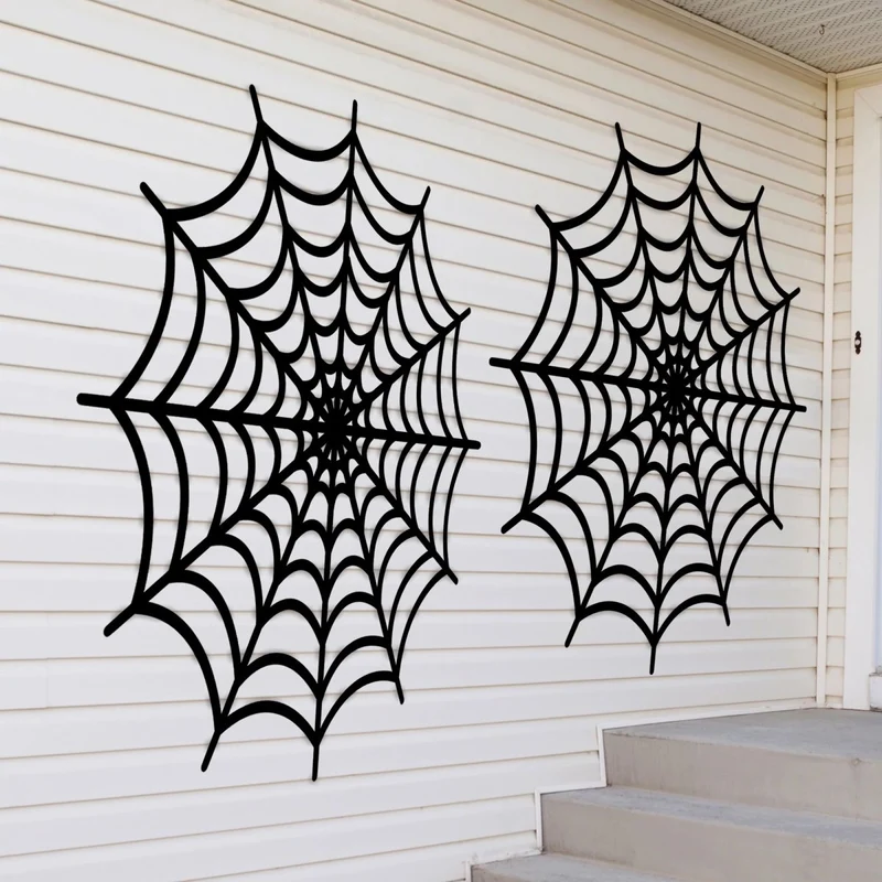 Halloween Black Spiderweb Outdoor Decoration, 65 x 65 Inches, 2 Count