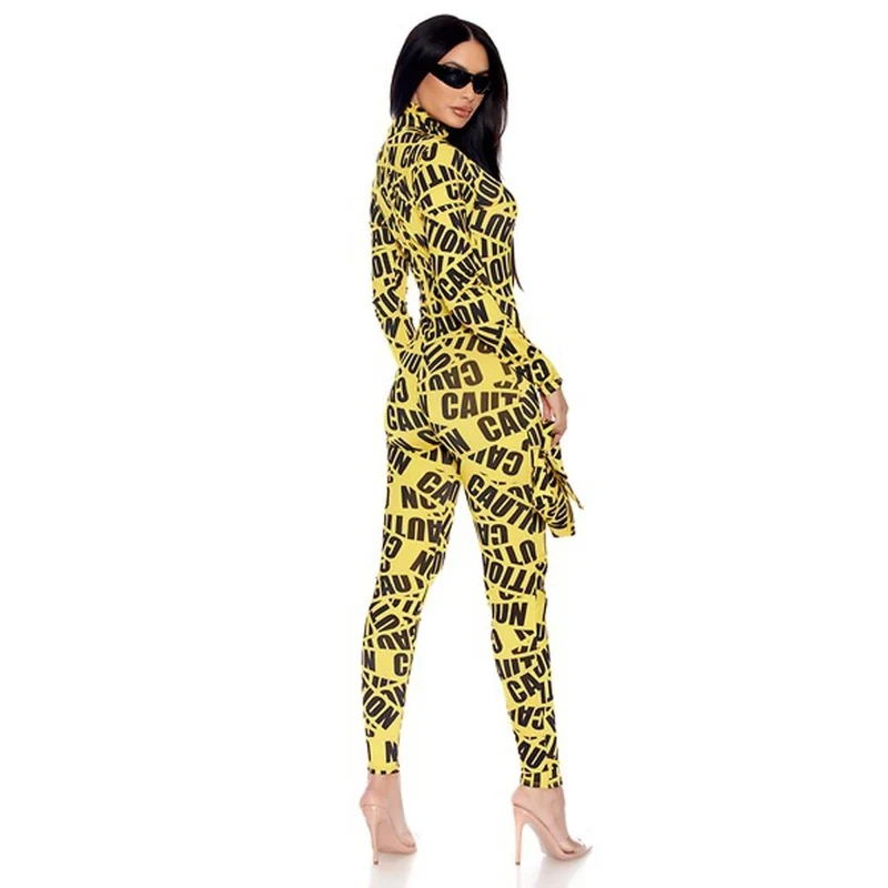 Caution Tape Costume for Adults, Jumpsuit