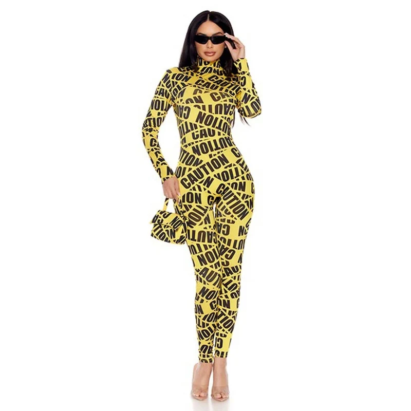 Caution Tape Costume for Adults, Jumpsuit
