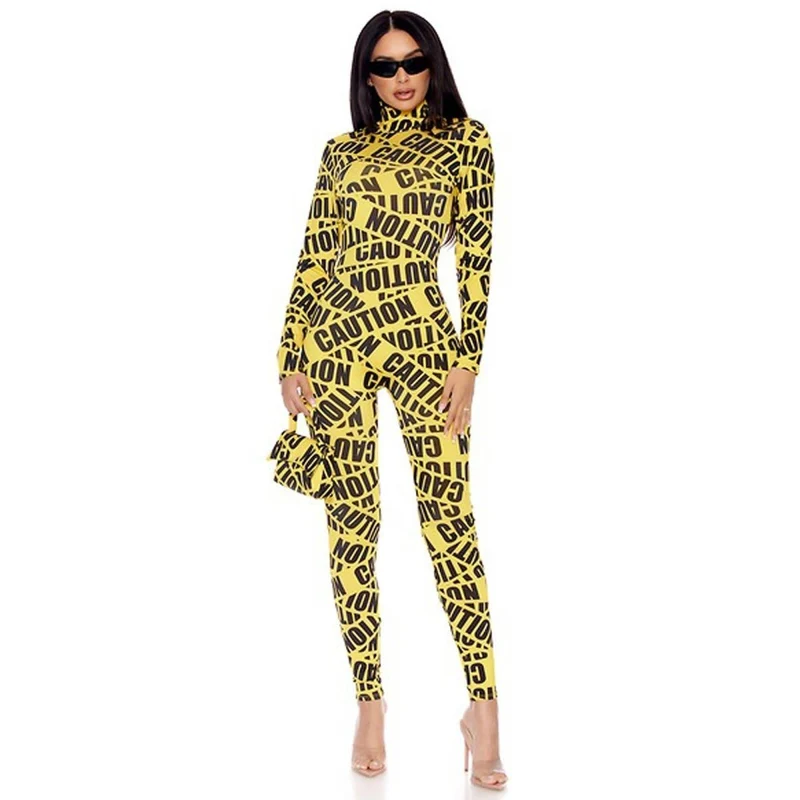 Caution Tape Costume for Adults, Jumpsuit