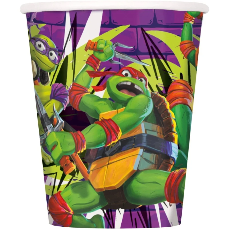 Ninja Turtles: Mutant Mayhem Birthday Paper Cups, 9 Oz, 8 Count