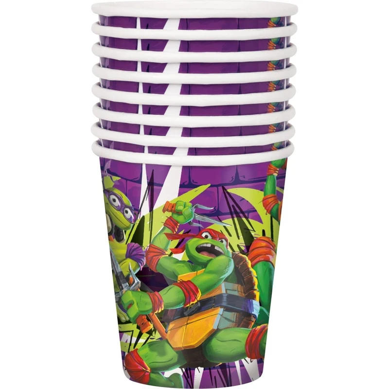 Ninja Turtles: Mutant Mayhem Birthday Paper Cups, 9 Oz, 8 Count