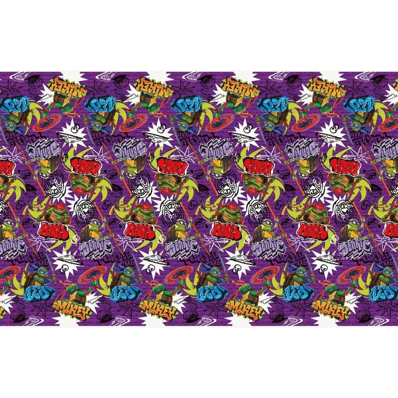 Ninja Turtles: Mutant Mayhem Birthday Plastic Table Cover, 54 x 84 Inches, 1 Count