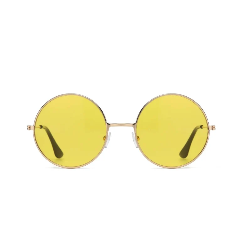Yellow Hippie Round Glasses for Adults