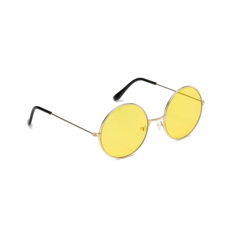 Yellow Hippie Round Glasses for Adults