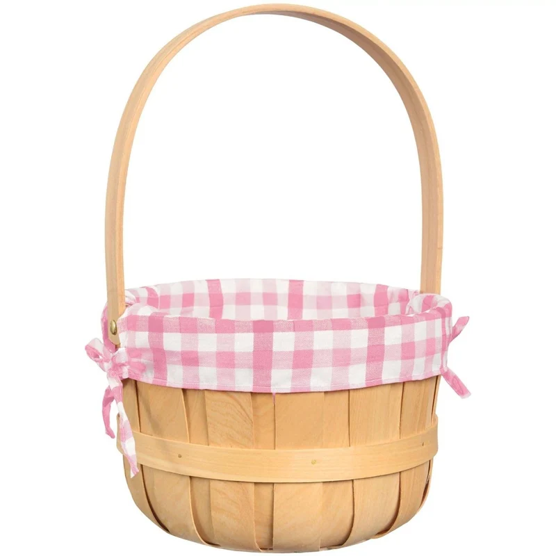 Easter Pink Wood Chip Basket, 1 Count